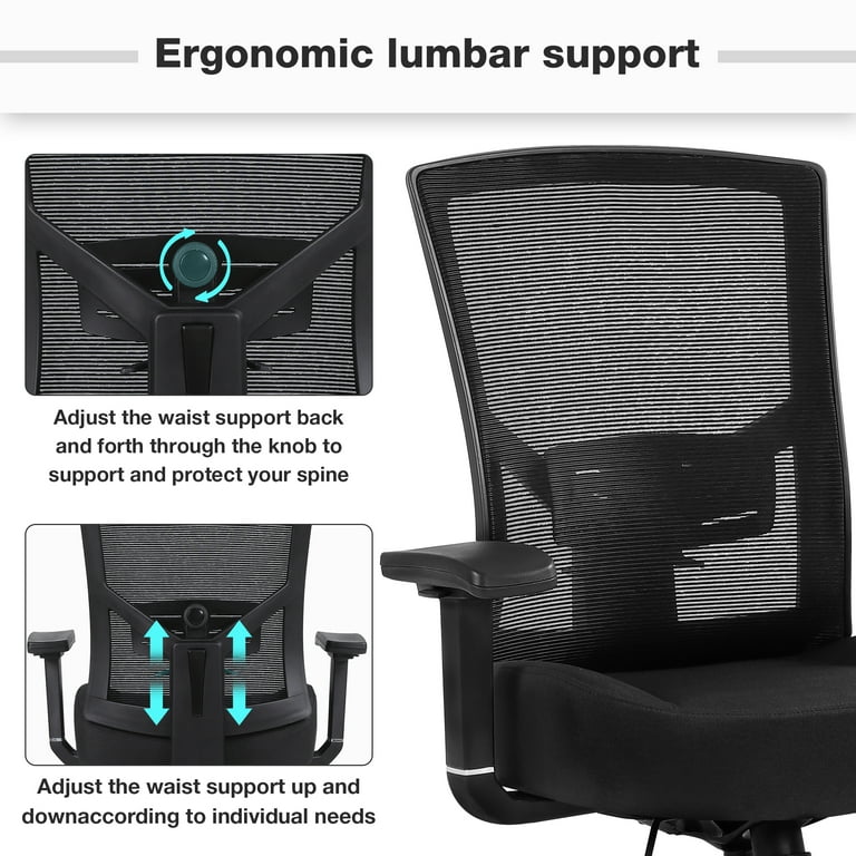 Blue Whale Heavy Duty Gaming Chair for Adults and 350LBS Reinforced  Base,Thickened Seat Cushion, Adjustable Armrest, Big and Tall Ergonomic  Office Computer Chair with Massage,Black 