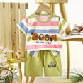 thumbnail image 2 of NOLDARES Infant Baby Boys Summer Color Block Clothes Sets Outfits Short T Shirt Elastic Shorts Set Toddler Clothes(Light Green,6-12 Months), 2 of 4