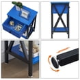 thumbnail image 6 of VECELO Industrial Nightstand, Set of 2, Dark Blue, 6 of 8