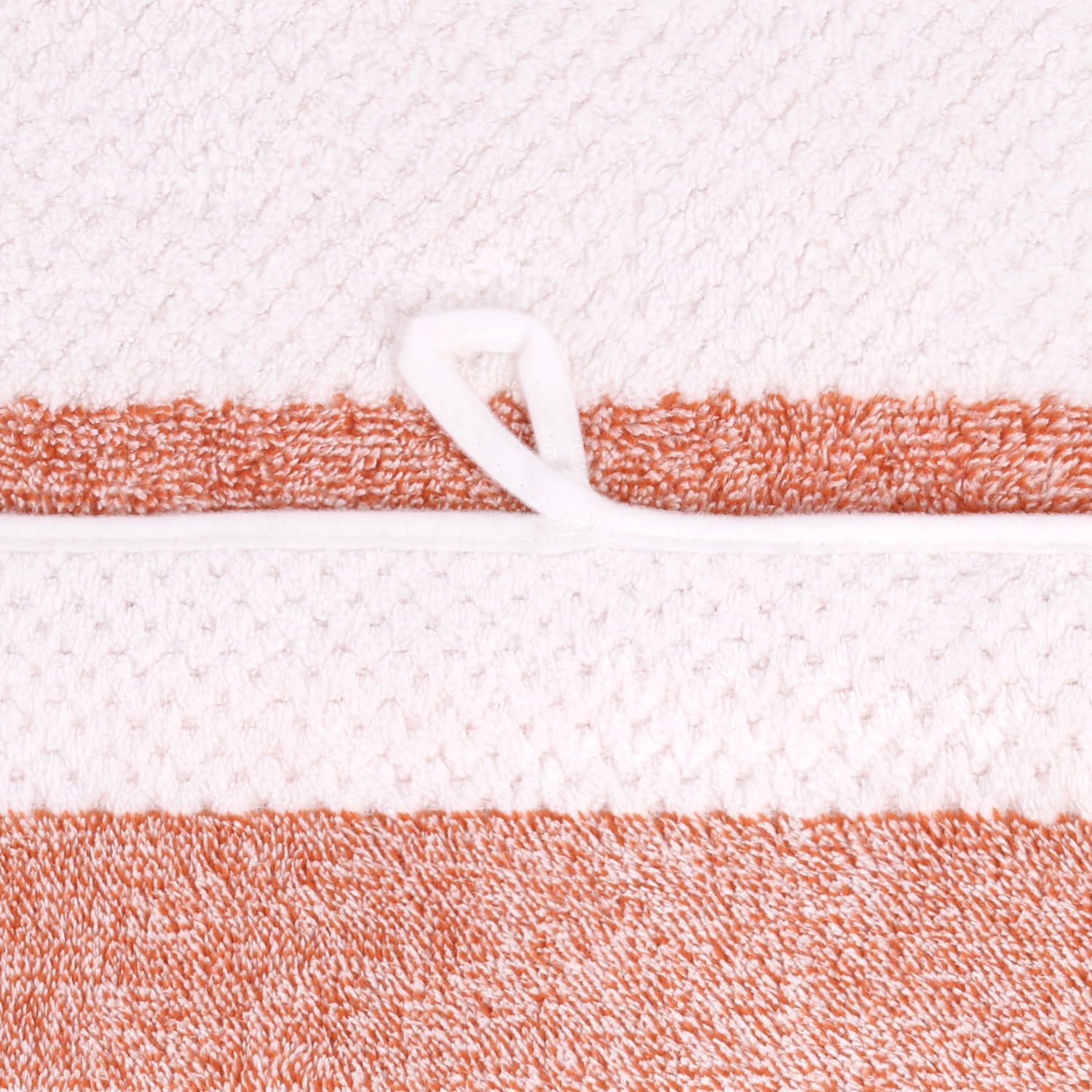 NC Fashion 2 Piece Microfiber Bath Towel Set, Orange, White, Multi-color