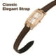 thumbnail image 5 of Correas de reloj de cuero Uxcell de 22 mm, correa de cuero de grano fino, reemplazo de piel de vaca, correa de reloj para mujeres y hombres, tono marrón y oro rosa, 5 of 6