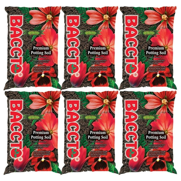 Michigan Peat Premium Potting Soil w Perlite Fertilizer, 50 lb (6 Pack)