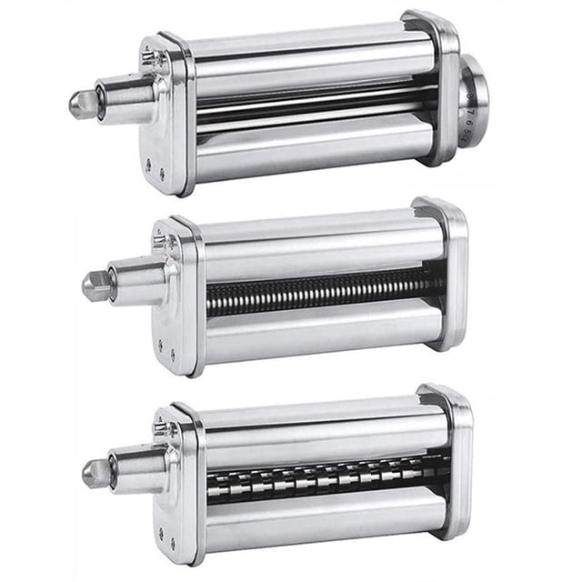 Accessoire pour Machine à Pâtes 3-en-1, Rouleau Coupe-Pâtes, Pièces de Coupe, Presse à Nouilles, Machine Compatible avec les Mélangeurs sur Socle KitchenAid pour Pâtes, Feuille, Spaghetti, Fettuccines