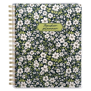Pen+Gear 12-Month Monthly Teacher Planner, July 2026-June 2027, Dark Navy Floral, 7.75" x 9.75"