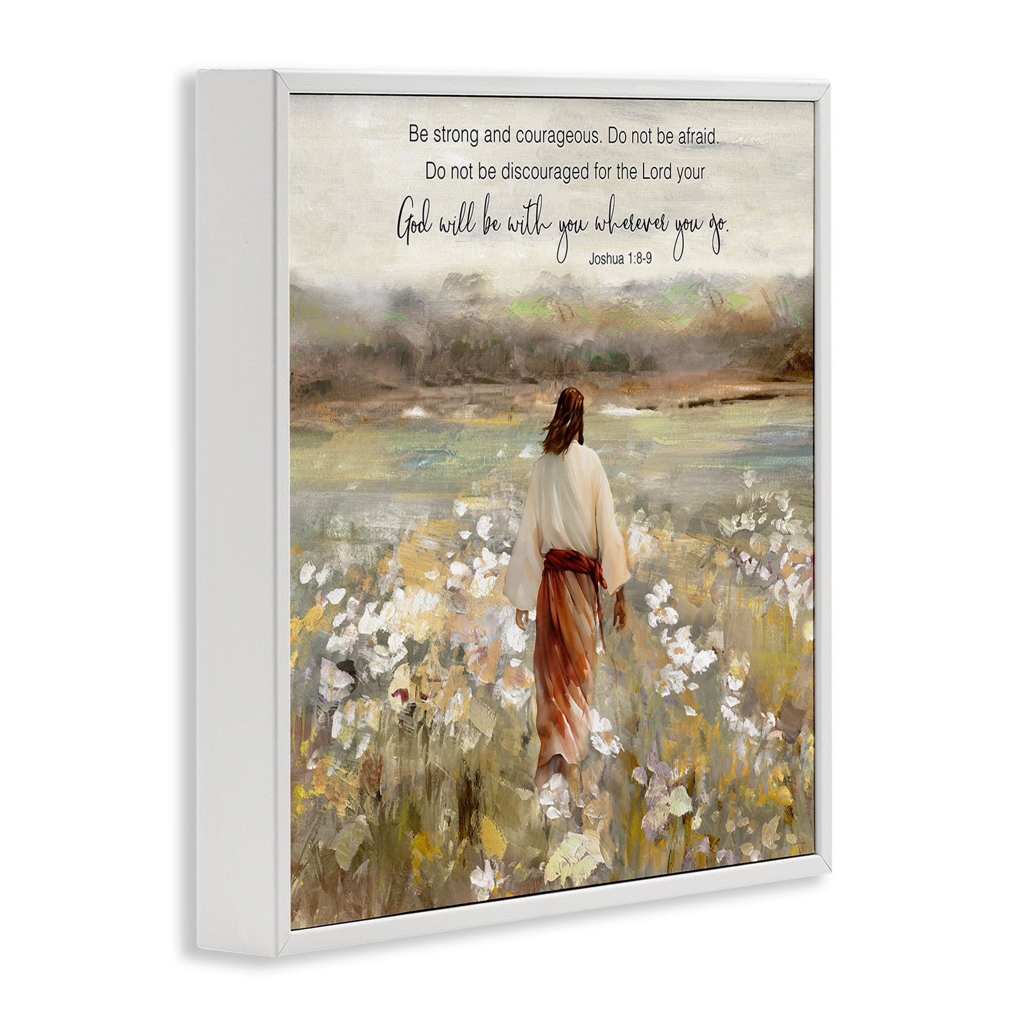 Stupell Industries God With You Wherever White Framed Giclee Art, design by Sally Swatland