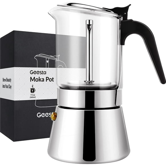 Bote para moka espresso Geesta Premium Crystal de 360 ml