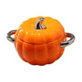 thumbnail image 4 of Baoblaze Ceramic Stew Pot Easy to Clean Soup Pot Pumpkin Casserole Pot Dessert Salad Bowl Orange, 4 of 8