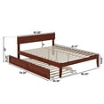 thumbnail image 5 of AFI Boston 14" Queen Wood Platform Bed Frame with Twin-XL Trundle, Walnut, 5 of 6
