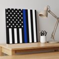 thumbnail image 4 of Ships Next Day Canvas Wall Art 10"x10", Blue American Flag Wood Framed Canvas Print Painting, Black White Striped US Flag Stars Ready to Hang Small Picture Wall Decor for Home Kitchen Nursery Office, 4 of 9