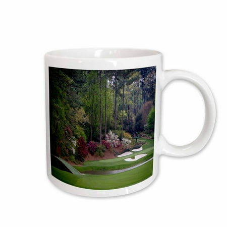 

3dRose Augustas Amen Corner Golf Course - Golfers on Bridge Ceramic Mug 11-ounce