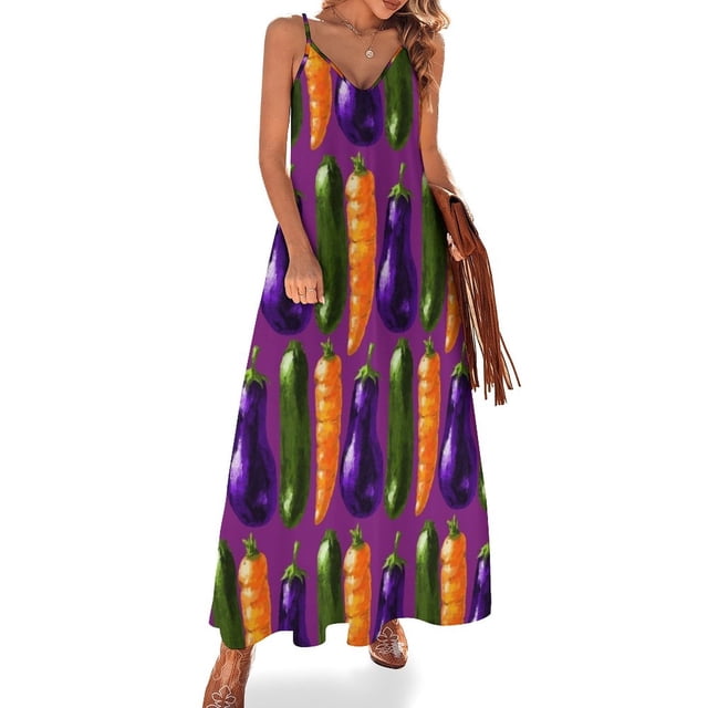 Zanahoria Berenjena Calabacín ¡Dios mío! Vestido sin mangas Vestidos de verano Vestidos de mujer Vestidos para fiesta Vestido de hada