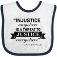 thumbnail image 3 of Inktastic Injustice Anywhere is a Threat to Justice Everywhere Martin Luther King Jr. Boys or Girls Baby Bib, 3 of 4