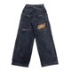 thumbnail image 1 of Pantalones vaqueros unisex estilo hip-hop gótico urbano de talle alto y corte holgado con diseños rasgados y bordados for hombre y mujer, 1 of 4