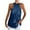 Navy, variant on Lindreshi Tank Tops for Women Womens Casual Solid Color Round Neck Halter Sleeveless Tops Blouses Tops Tank Shirt Vest with Zipper