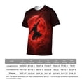 thumbnail image 6 of LAOLIUSN Men’s Ninja Samurai T-Shirt, Full Moon Anime Graphic Tee, 3D All Over Print Short Sleeve Crewneck, 88% Polyester 12% Spandex, S-4XL, 6 of 7