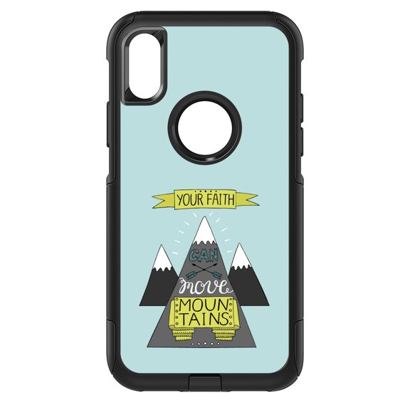 DistinctInk Custom SKIN / DECAL compatible with OtterBox Commuter for iPhone XR (6.1" Screen) - Your Faith Can Move Mountains
