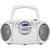 Koramzi CD705CWH CD Boombox Full Range Stereo Sound System (White/Gold)-NEW