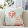 thumbnail image 4 of Coastal Coral Pillow Covers Set of 2 Decorative Beach Ocean Themed Pillow Cases Velvet Square Couch Cushion Cover for Sofa Bed Living Room Cozy Home Decor 20x20 Inch, 4 of 6