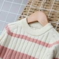 thumbnail image 4 of bbymog Girls 2 Piece Outfits Fall and Winter Strip Knitted Pullover Sweater and Elastic Waist Pants Set Cute Clothes for Girls Pink 8 Years, 4 of 8