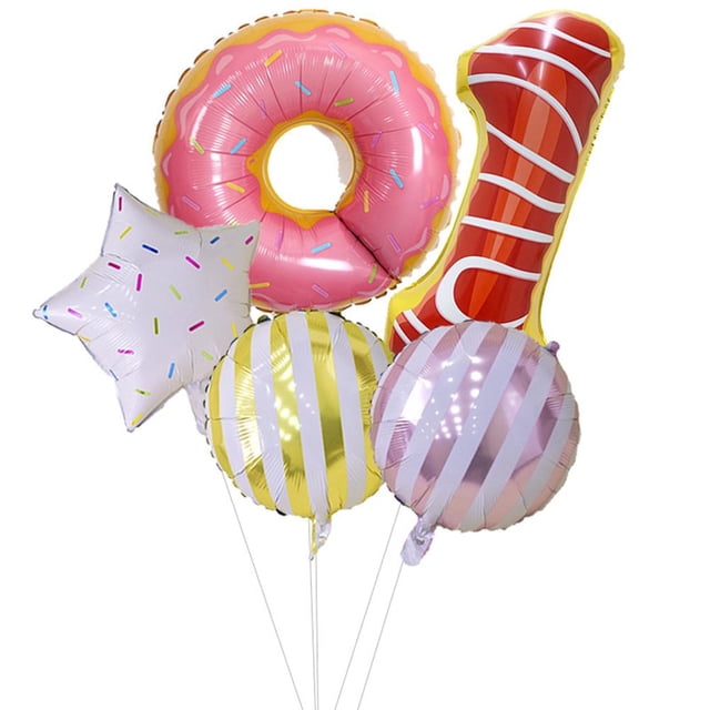 Globos De Cumpleaños De 32 Pulgadas, Decoración De Fiesta De Cumpleaños, Número De Donut, Juego De Globos De Estrellas Moyic HA047029-07