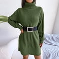 thumbnail image 4 of Dresses for Women 2023 Sweater Dress for Women Lantern Long Sleeve Turtleneck Knit Dresses Solid Color Casual Comfy Pullover Sweater Dress, 4 of 7