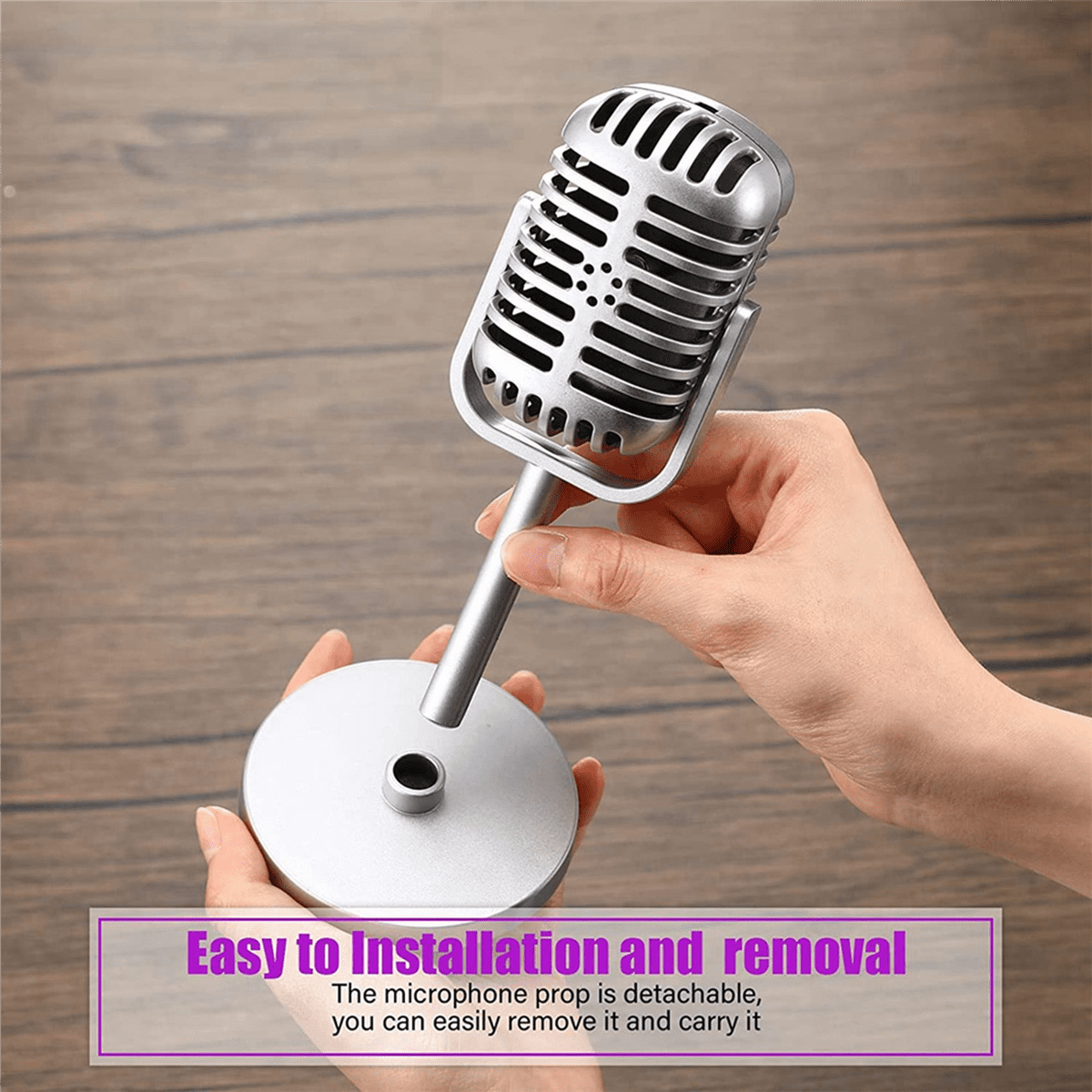 20Pcs Retro Microphone Props Model Vintage Microphone Antique Microphone Toy Microphone Stage Table Decor,Silver