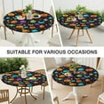 thumbnail image 7 of Halloween Themed Elastic Tablecloth - Waterproof Fitted Cover with Full Moon Black Cat Print,52 inch Round Elastic Tablecloth, 7 of 7