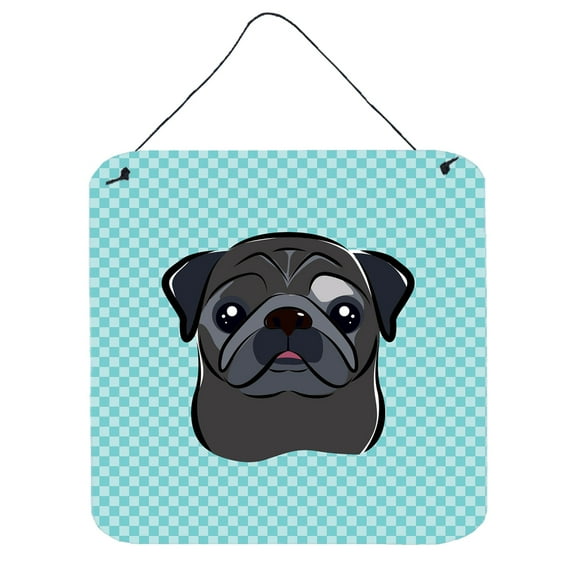 Checkerboard Design with Dog Wall or Door Hanging Prints