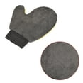 thumbnail image 4 of Uxcell Microfiber Chenille Duster Cleaning Sponge Thumb Glove Mitten, Grey Yellow, 4 of 5