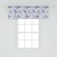 thumbnail image 2 of Ambesonne Outer Space Window Valance, Rockets and Planets Art, 54" X 18", Pastel Purple Multicolor, 2 of 3