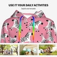 thumbnail image 4 of Salouo Cute Cartoon Zebra Pattern Hoodie Sweatshirts for Women, Autumn Pullover Hoodie Workout Sweat Women's Long Sleeve Preppy Sweatshirts-Large, 4 of 7