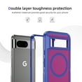 thumbnail image 2 of Magnetic for Google Pixel 8 Case,Compatible with MagSafe,Military Grade Dropproof Translucent Matte Hard Back Soft Edge Anti-Fingerprint Protective Case for Google Pixel 8,Blue+Rose, 2 of 8