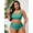 green, variant on High Waist Two Piece Bikini Women's plus Size Checkered Print Slimming Swimsuit Sexy European Style Polyester Fabric Swimwear