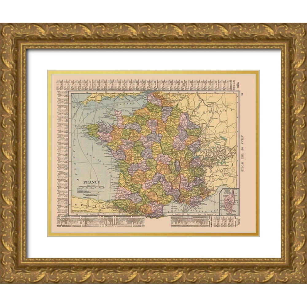 Hammond 18x15 Gold Ornate Wood Framed with Double Matting Museum Art Print Titled - France - Hammond 1910