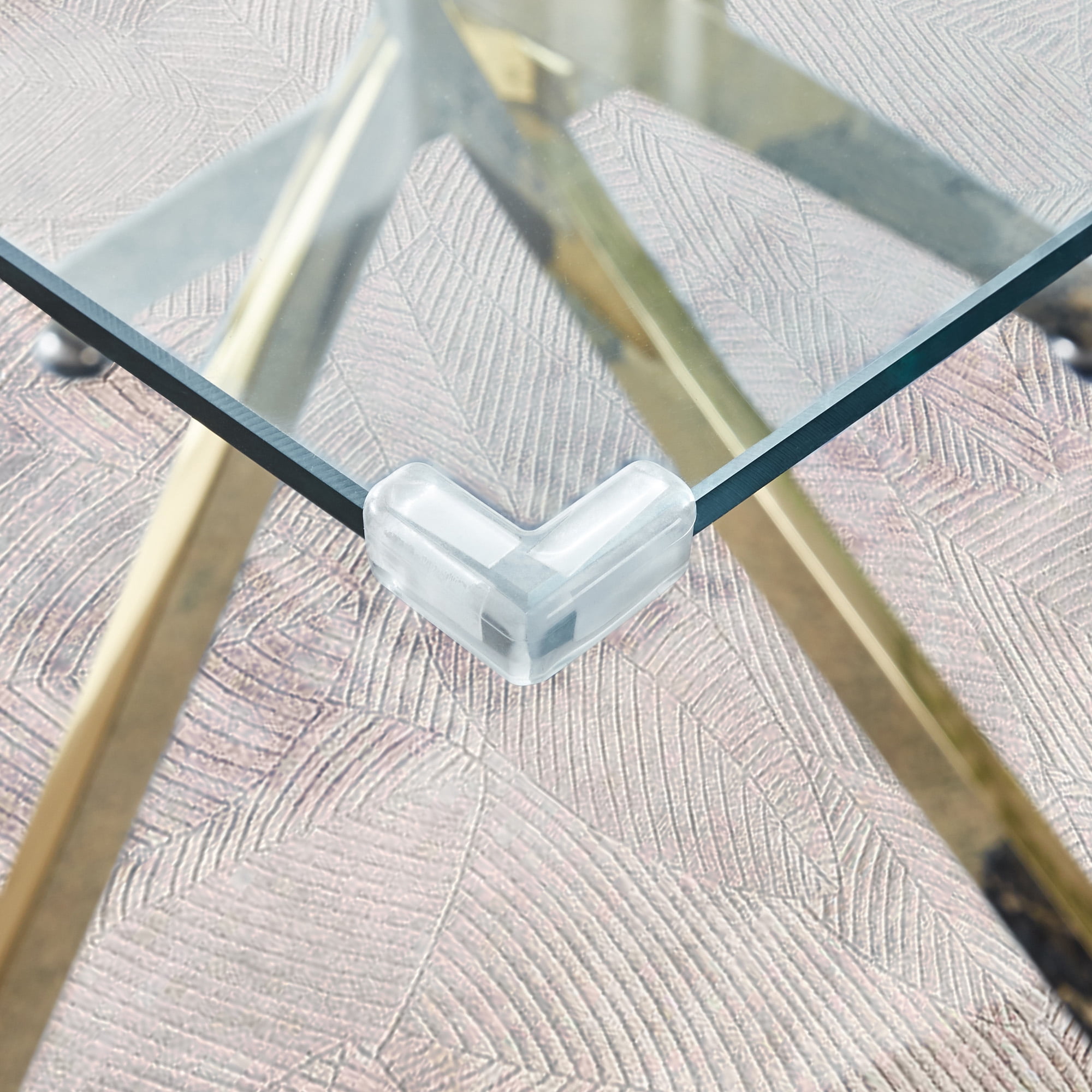 36" Square Glass Dining Table for 2 to 4, Clear Tempered Glass Top & Stainless Steel Metal Legs, Modern Small Kitchen Table for Apartment, Office, Dining room