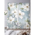 thumbnail image 2 of Gardenia Flowers Sheer Curtains for Living Room Bedroom Summer Botanical Plants Watercolor Sheer Curtains 84 Inch Long 2 Panels Set Light Filtering Curtain Window Treatments Drapes for Dining Room, 2 of 6