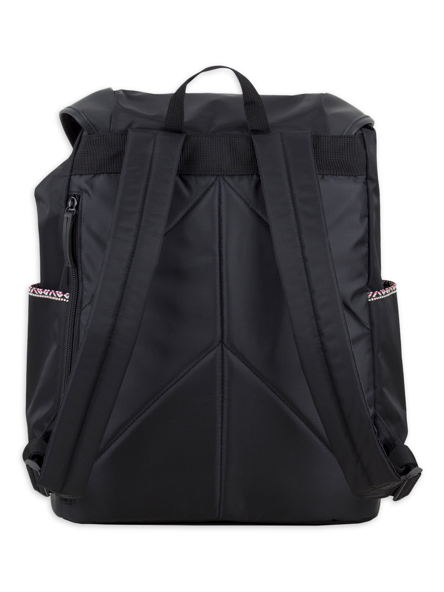 Bodhi Unisex Drawstring Backpack with Dual Buckles, Black Aztec