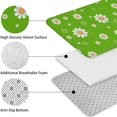 thumbnail image 5 of Green Daisy Flower Orange Centers Pattern Bathroom Rugs Sets 3 Piece,Toilet Cover Set,Absorbent Non Slip Bathroom Mats Sets with U-Shaped Contour Rug Toilet Rug Set, 5 of 5