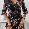 thumbnail image 6 of AOOCHASLIY Clarance Dresses for Women 2022Women's Fashion Bohemian V-Neck Loose Half Sleeve A-Line Print Floral Long Maxi Dress, 6 of 8