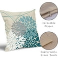 thumbnail image 4 of Teal Throw Pillow Covers 30x30 Inch Dahlia Flower Decorative Pillows Modern Geometry Floral Outdoor Farmhouse Pillowcase Linen Square Cushion Case Decor for Home Sofa Couch Bed, Set of 2, 4 of 5
