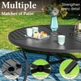 thumbnail image 5 of MF Studio 7-Piece Outdoor Dining Set with Large Round Patio Table & Stacking Chairs, Metal Steel, Black, 5 of 11