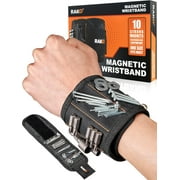 rak magnetic wristband with strong magnets for holding screws, nails, drill bits - best unique tool gift for men, diy handyman, father/dad, husband, boyfriend, him, women (black)
