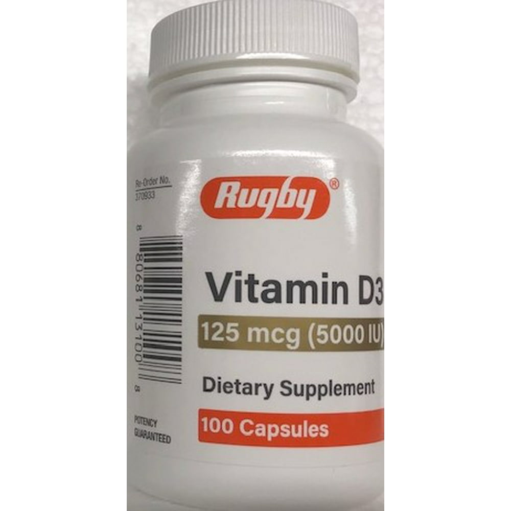 MAXIMUM STRENGTH VITAMIN D3 5000 IU 100 CAPSULES by Rugby