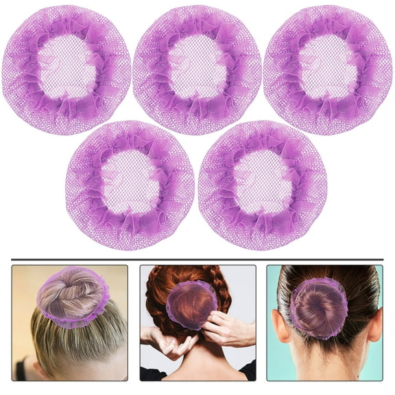 LOLIPPYY Set of 5 Mesh Hair Bun Nets for Ballet, Dance, Skating, Gymnastics, and Daily Use