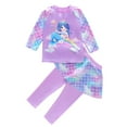 thumbnail image 1 of URMAGIC Princess Girls Two Pieces Mermaid Swimsuit 1-8T Kids Long Rashguard Ruffle Skirt Swimwear, 1 of 9