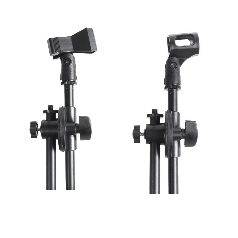 Microphone Stand Mic Foldable Double Clip Tripod 360 Rotating with Extending Boom Arm