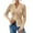 Khaki, variant on Women's Criss Cross Front Sweater Wrap V-Neck Ribbed Knit Pullover (Dark Blue, L)