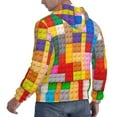thumbnail image 6 of Cauagu Colorful Plastic Blocks Pattern for Men's Pullover Hooded Sweatshirt Athletic Casual Hoodie Aautumn Hoodie Sweatshirt for Men Pullover Casual Hooded Sweatshirt-Small, 6 of 7