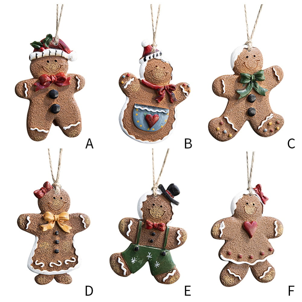 Christmas Resin Gingerbread Man Pendant Christmas Tree Ornaments Christmas  Decorations for Home Navidad New Year Gift