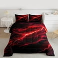 thumbnail image 2 of Feelyou Mysitc Lightning Full Size Comforter Sets for Teens, Red Tornado Storm Bedding Comforter Set, Natural Weather Reversible Bedding Sets, Microfiber Bedroom Decor, 3pcs, 2 of 8